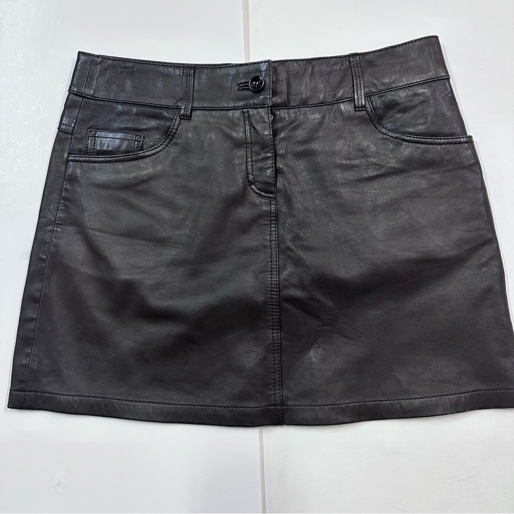 Esprit Black Leather Mini Skirt